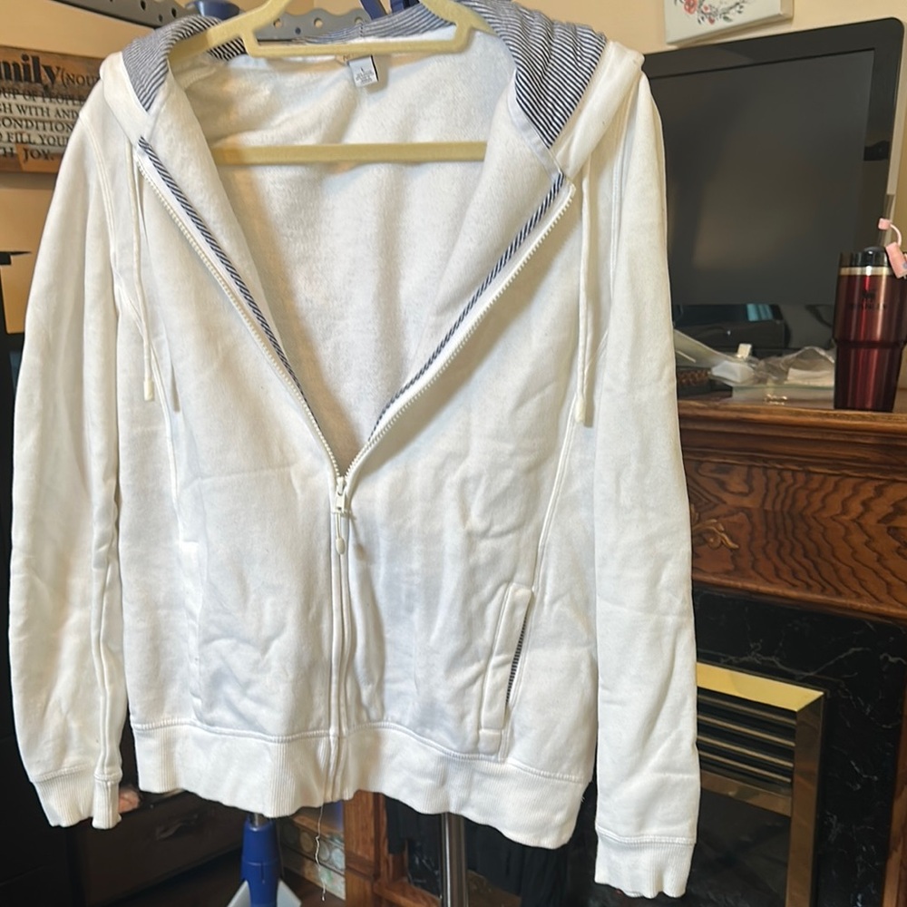 Nautica White Lightweight Zip-Up Jacket
